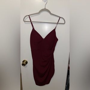 Burgundy mini cocktail dress